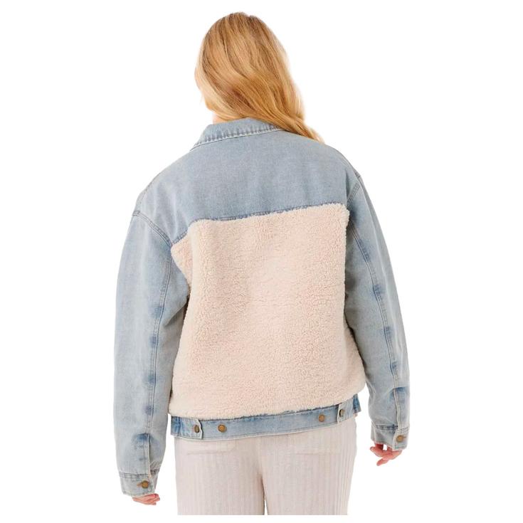 Rip Curl Jacke Cruisin' Sherpa Denim Jacket Washed Blue Rücken