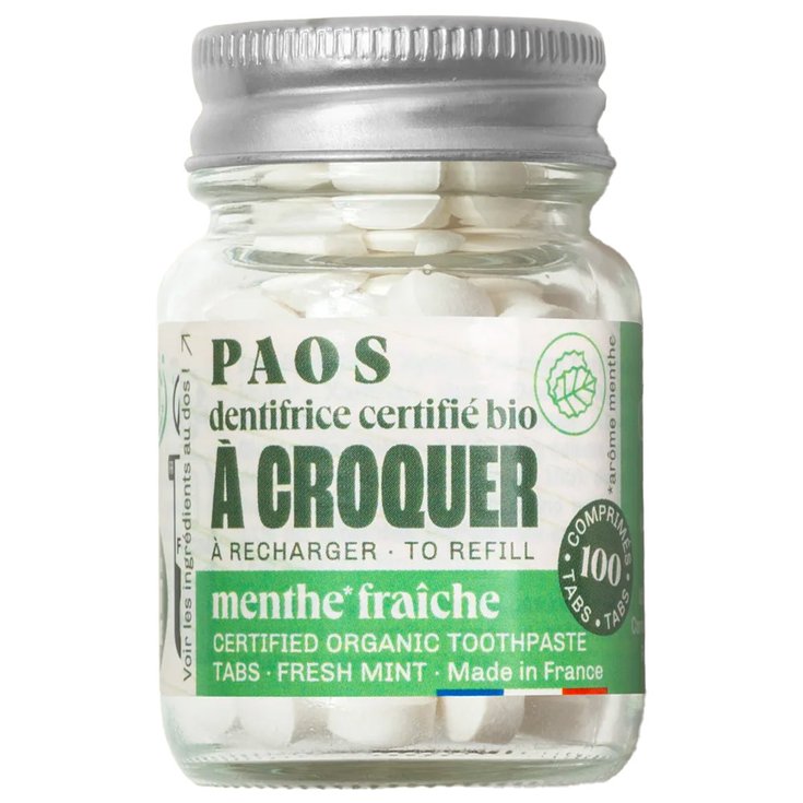 Paos Toothpaste Dentifrice à croquer bio (x 100) Menthe Fraîche Overview