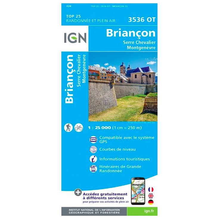 IGN 3536OT Briancon, Serre Chevalier, Montgenèvre 