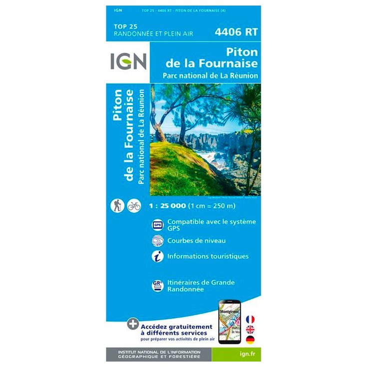 IGN Karte La Reunion P4406Rt Piton de la Fournaise PN de la Réunion Präsentation