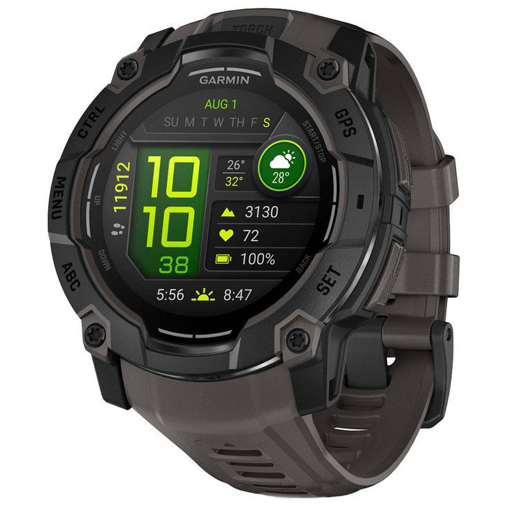 Garmin Montres GPS Instinct 3 Amoled Noir Avec Bracelet Gris Charbon 