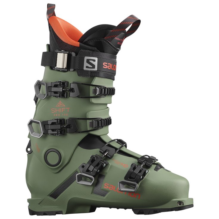 Salomon Chaussures de Ski Shift Pro 130 At Oil Green Black Orange Présentation
