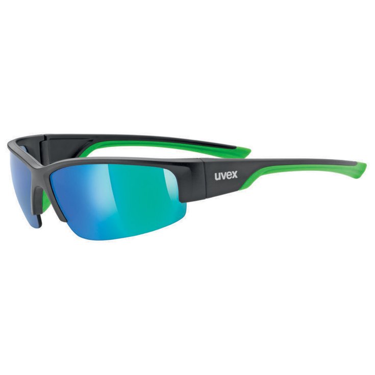 Uvex Sunglasses Sportstyle 215 Black Mat Green mirror green cat. 3 Overview