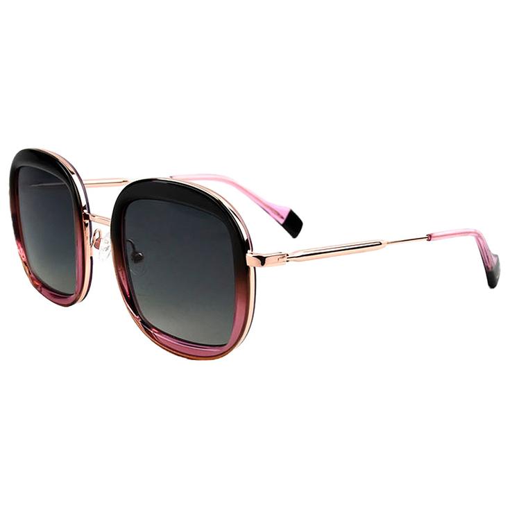 Binocle Eyewear Sonnenbrille Selena Shiny Pink Gold Brown Purple Gradient Grey Polarized Präsentation