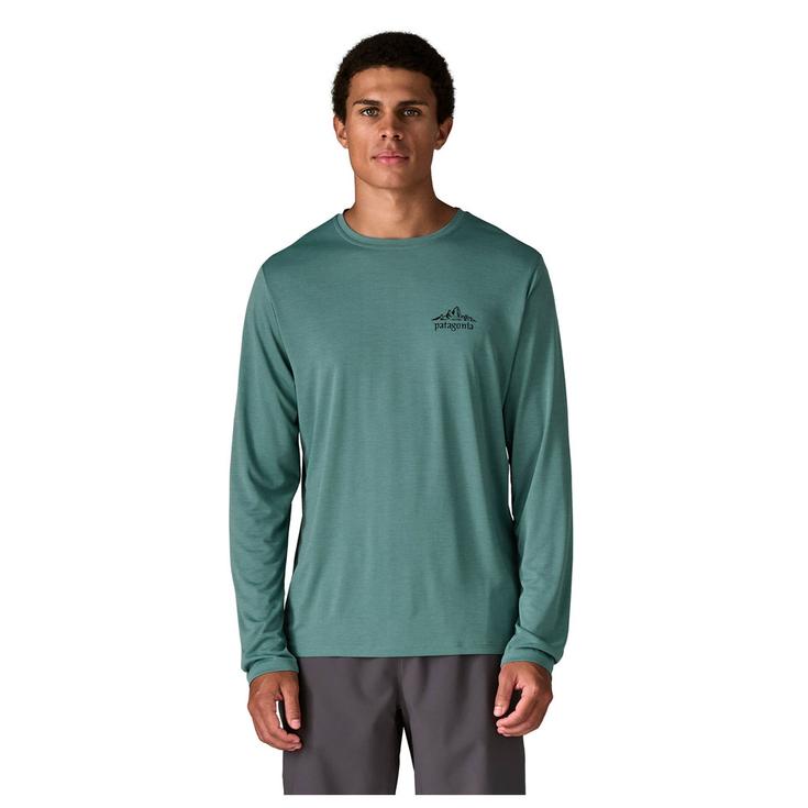 Patagonia Camiseta de trail Long Sleeve Cap Cool Daily Cloud Crag Blue Sage Light Blue Sage X Dye Presentación