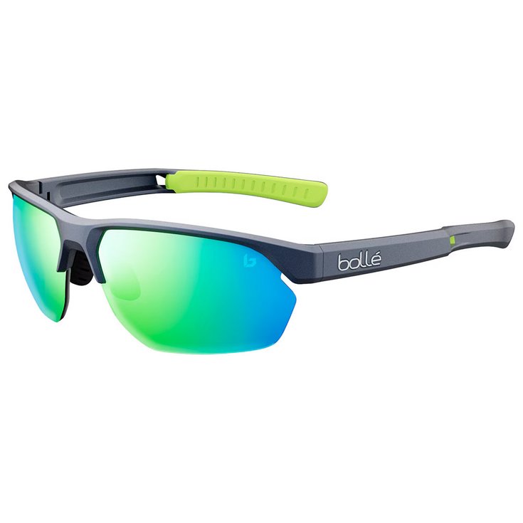 Bollé Sonnenbrille Victus Steel Blue Metallic Jade Green Polarized Präsentation