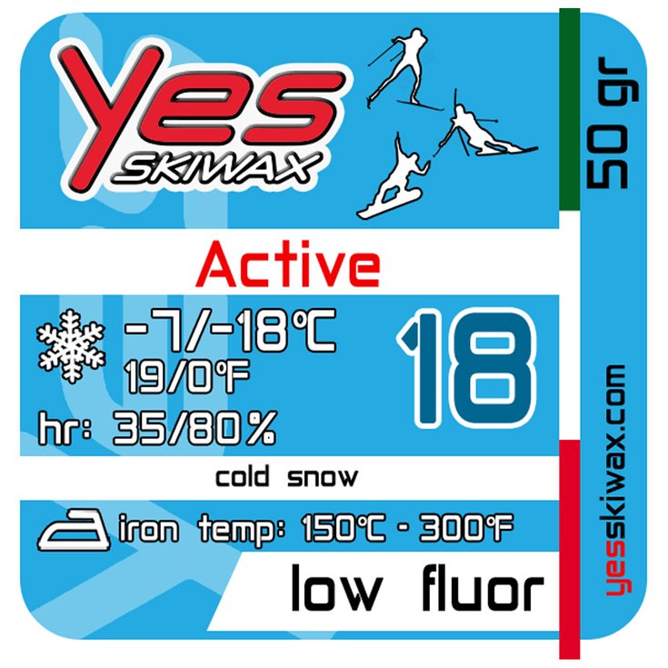 Yes Skiwax Glijwax noordse ski Active 18 50gr Voorstelling