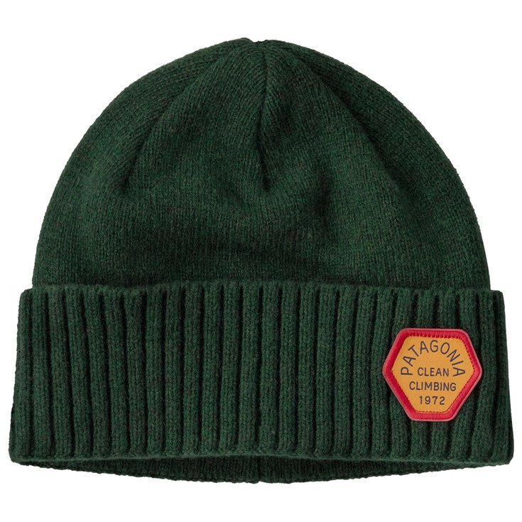 Patagonia Gorro Brodeo Beanie Clean Climb Patch Pinyon Green Presentación