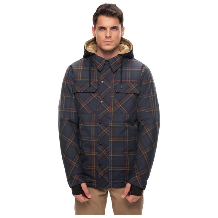 686 Ski Jacket Woodland Insulated Dark Denim Plaid Winter 2018 Glisshop