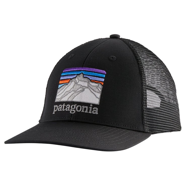 Patagonia Gorra Line Logo Ridge LoPro Trucker Hat Black Presentación