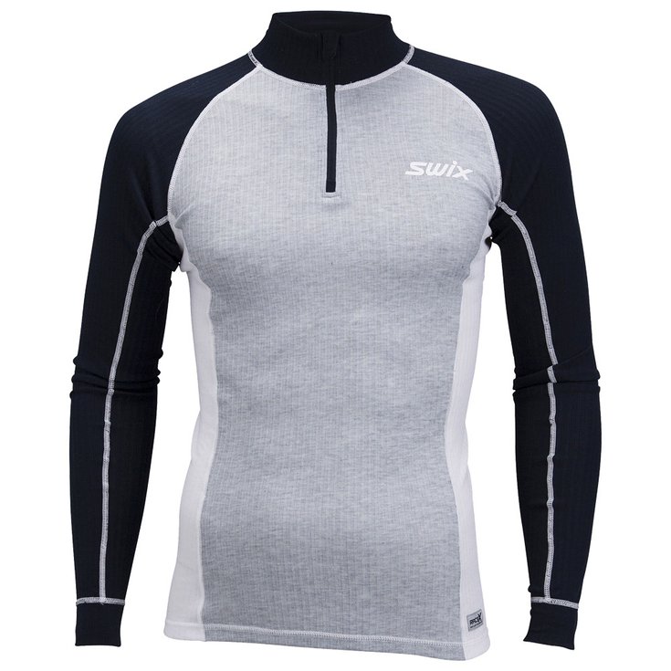 Swix Technische onderkleding noordse ski Racex Bodywear Halfzip Men Grey Melange Voorstelling