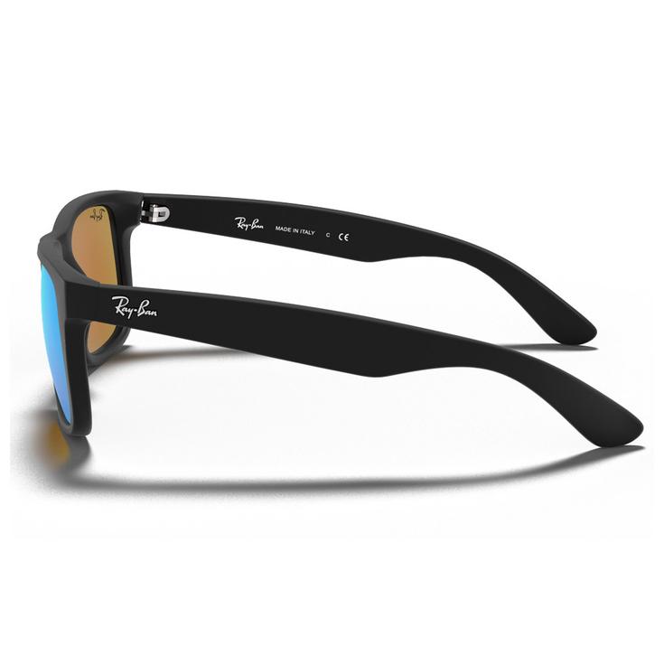 Ray Ban Occhiali da sole RB4165 Justin Color Mix Matte Rubber Black Mirror Blue  Ray Ban Occhiali da sole RB4165 Justin Color Mix Matte Rubber Black Mirror Blue