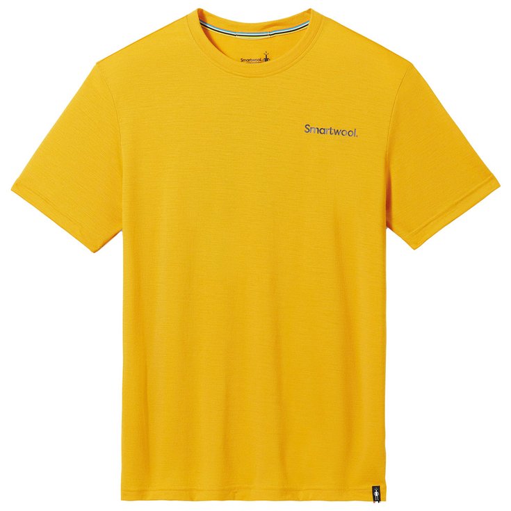 Smartwool Tee-shirt de rando Dawn Rise Graphic Short Sleeve Tee Slim Honey Gold Présentation