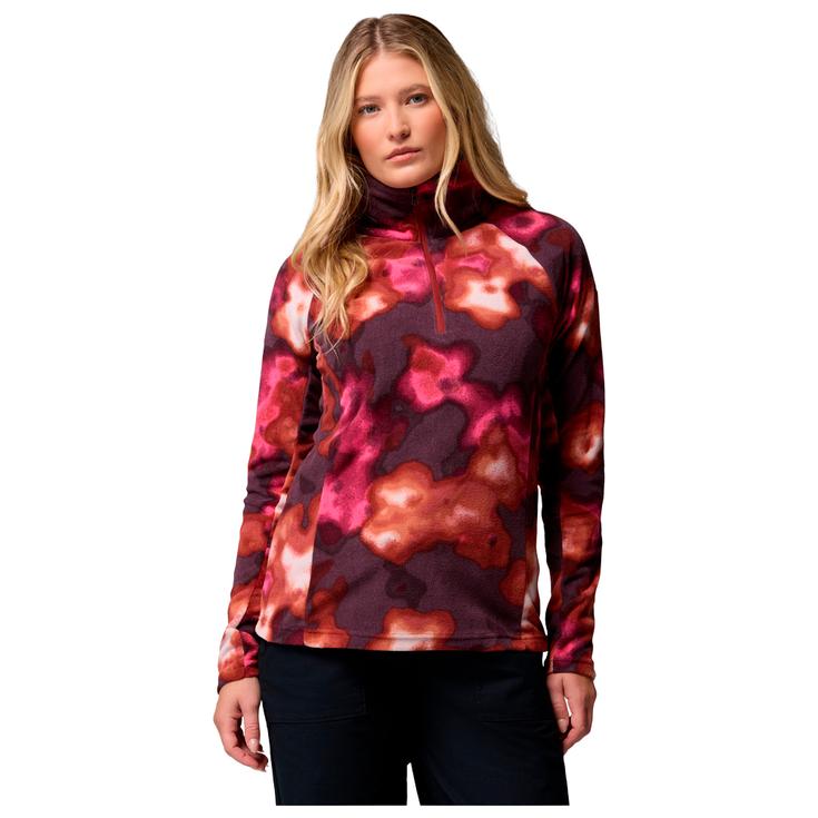 Columbia Pile Glacial IV Print 1/2 Zip Red Oxide Dyeflower Presentazione