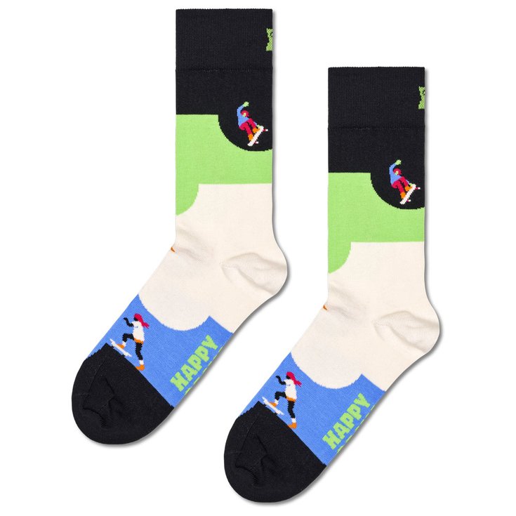 Happy Socks Crew Socks Skateboard Black 
