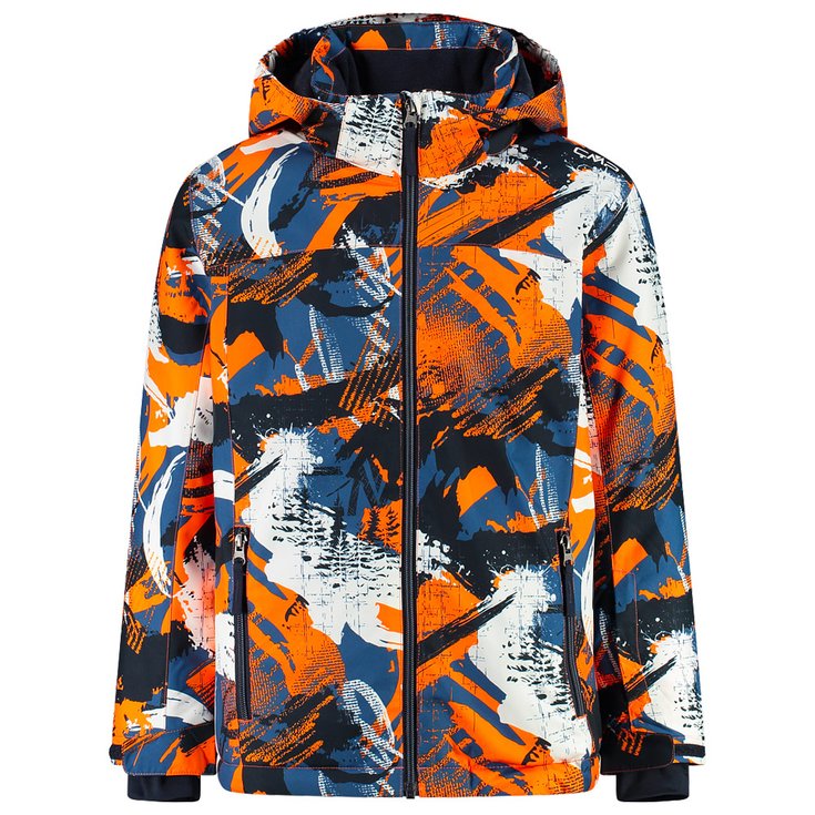 CMP Kid Jacket Snaps Hood Bluestone Arancio 