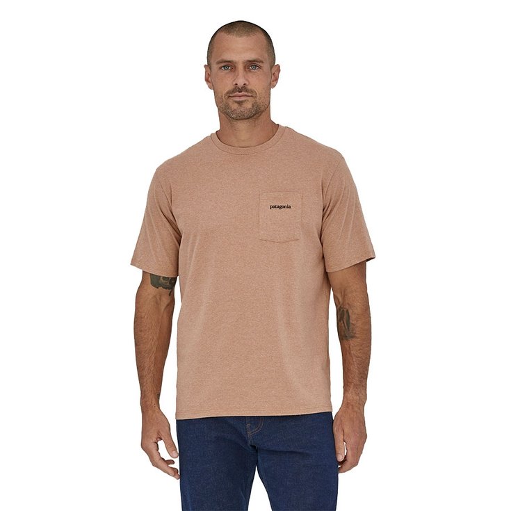 Patagonia Line Logo Ridge Pocket Responsibili-Tee Dark Camel 