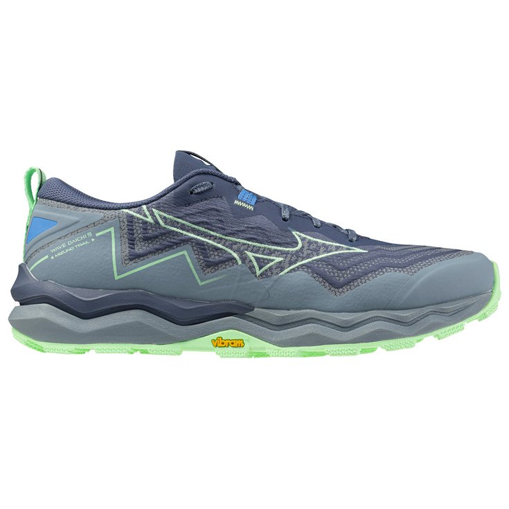 Mizuno Chaussures de trail Wave Daichi 9 Vintage Indigo Neo Mint Citade Présentation