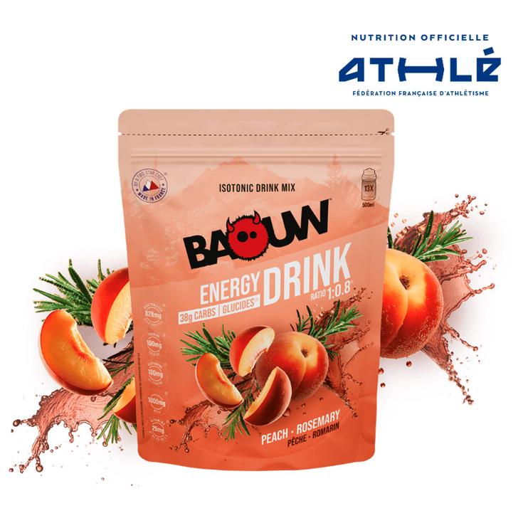 Baouw Bebida Énergétique Isotonique Bio 585 g. Pêche Romarin Presentación