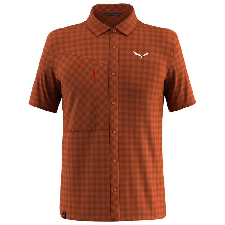 Salewa Chemise de rando Puez Dry M S/S Shirt Bombay Brown Présentation