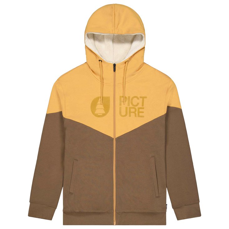 Picture Sweatshirt Basement Plush Zip Oak Buff Bison Overview