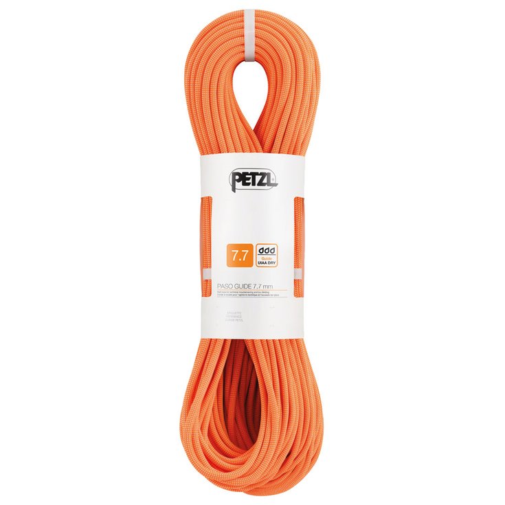 Petzl Corde Paso Guide 7,7mm Orange Présentation