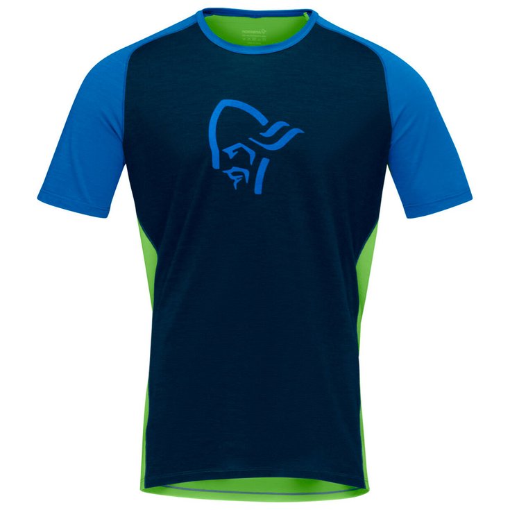 Norrona Hiking tee-shirt Fjørå Wool T-Shirt M's Indigo Night Foliage Overview