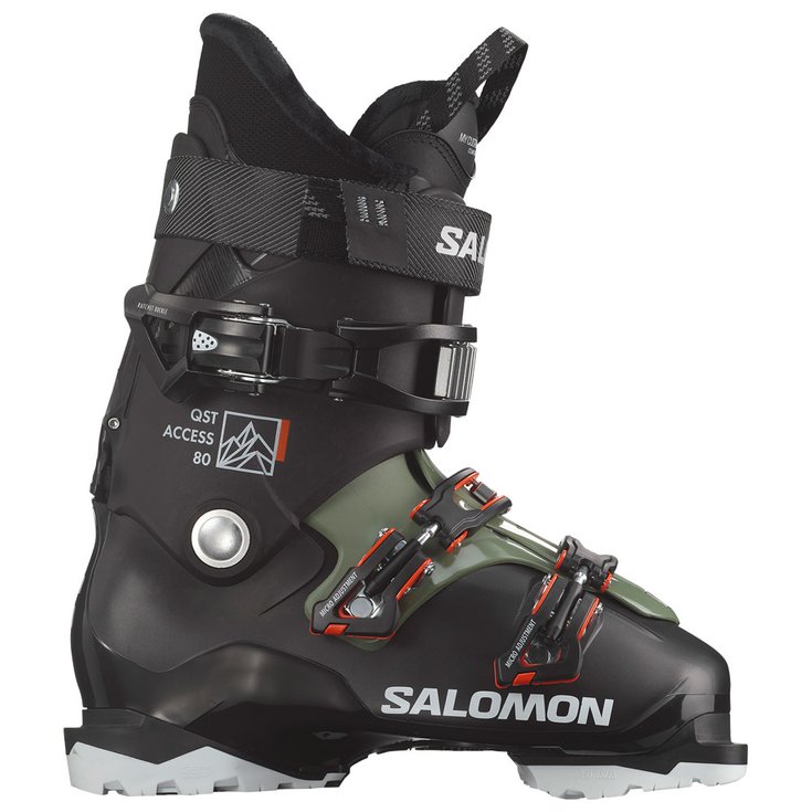 Salomon Chaussures de Ski Qst Access 80 Gw Black Oil Green Beluga Dos