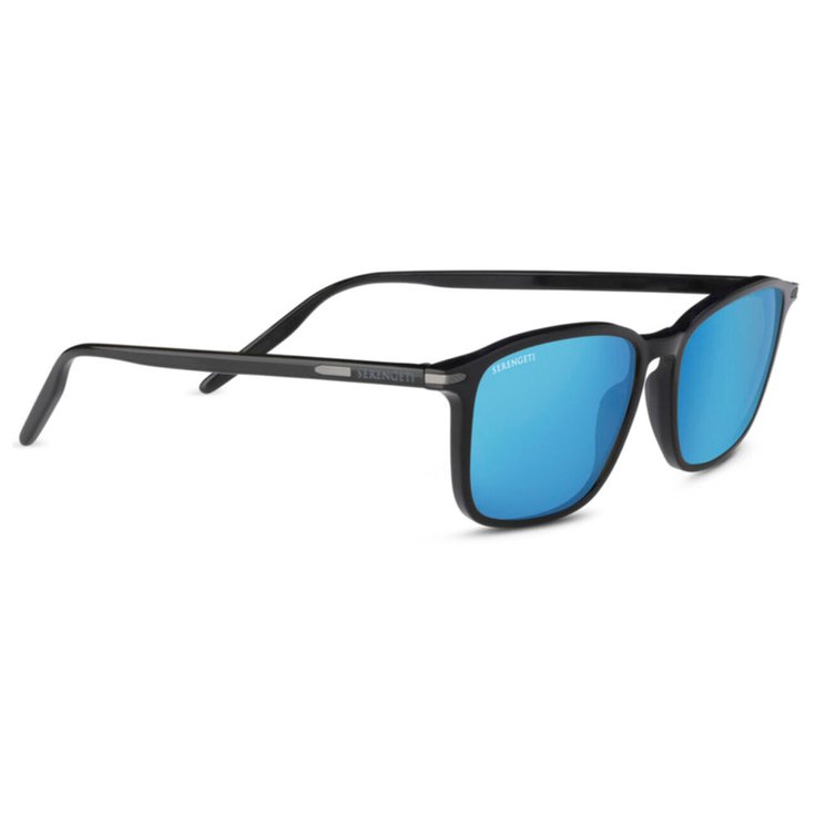 Serengeti Sunglasses Lenwood Shiny Black Mineral Polarized 555nm Blue Overview