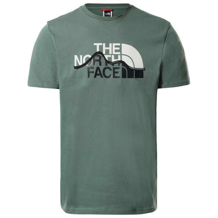 The North Face T-Shirt Short Sleeve Mountain Line Laurel Wreath Green Präsentation