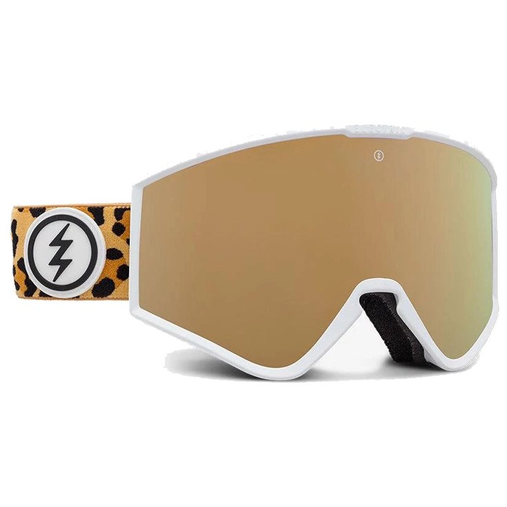 Electric Masque de Ski Kleveland Small Leopard Brose Gold Chrome - Sans Présentation