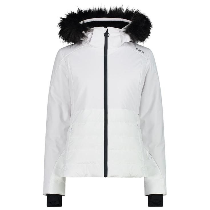 CMP Blouson Ski Woman Jacket Zip Hood Bianco Présentation