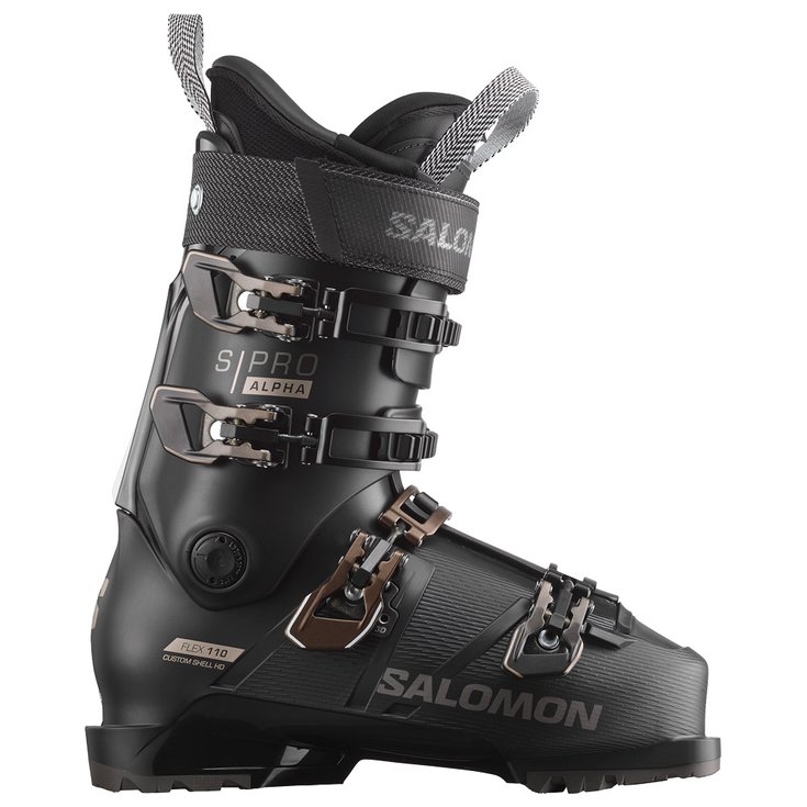 Salomon Chaussures de Ski S/Pro Alpha 110 Black Titanium Met Dark Grey Côté
