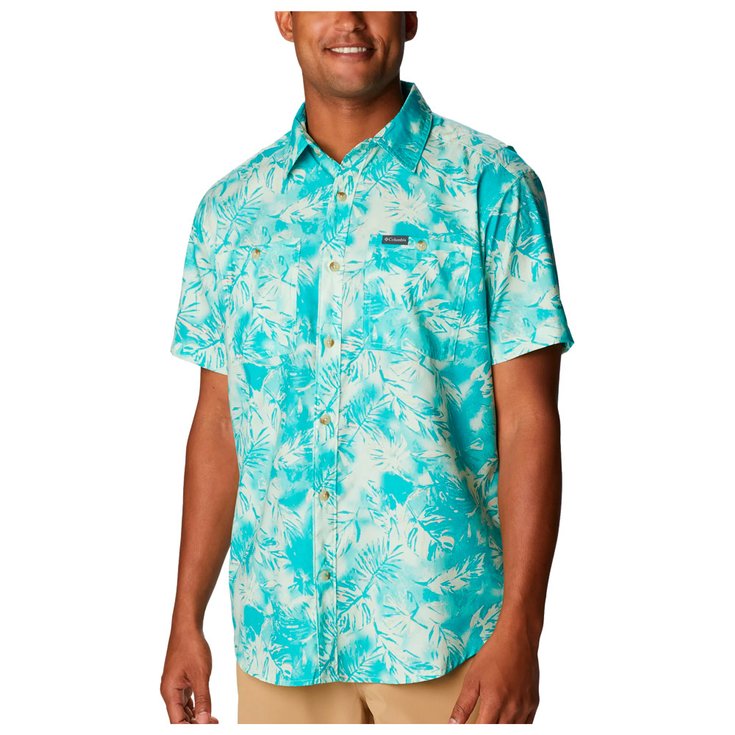 Columbia Chemise de rando Utilizer Printed Woven Shortsleeve Ice Green Sketchy Paradise Voorstelling