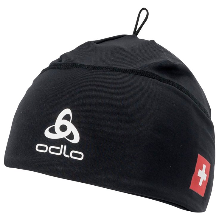 Odlo Mutsen noordse ski Polyknit Fan Warm Hat Black/Swiss Ski Voorstelling
