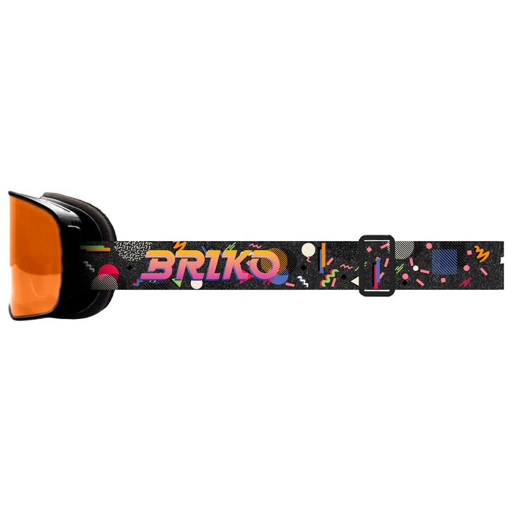 Briko Masque de Ski Chino Graphic Black Fantasy Orange Orange Mirror Présentation
