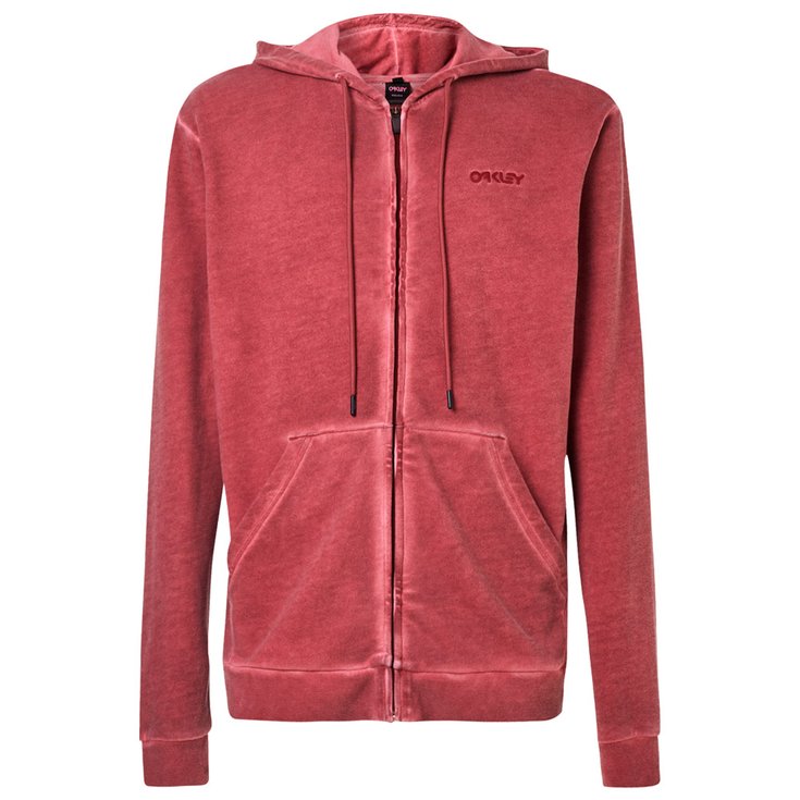 Oakley Sweatshirt Overdyed Topo FZ Hoddie Iron Red Overview