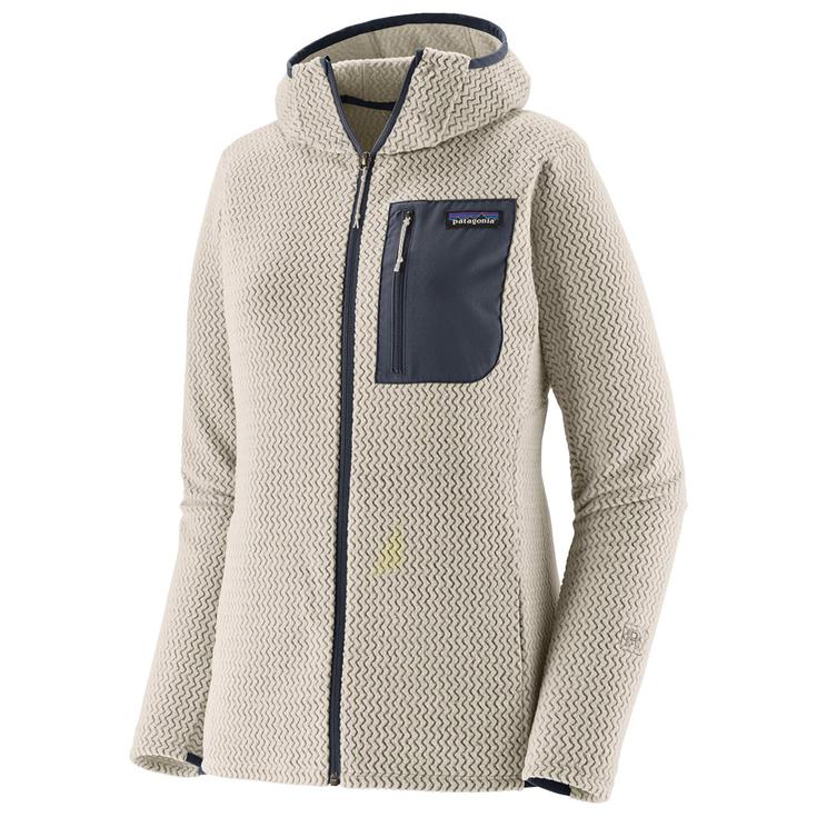 Patagonia Polaire W's R1 Air Full Zip Hoody Birch White Présentation