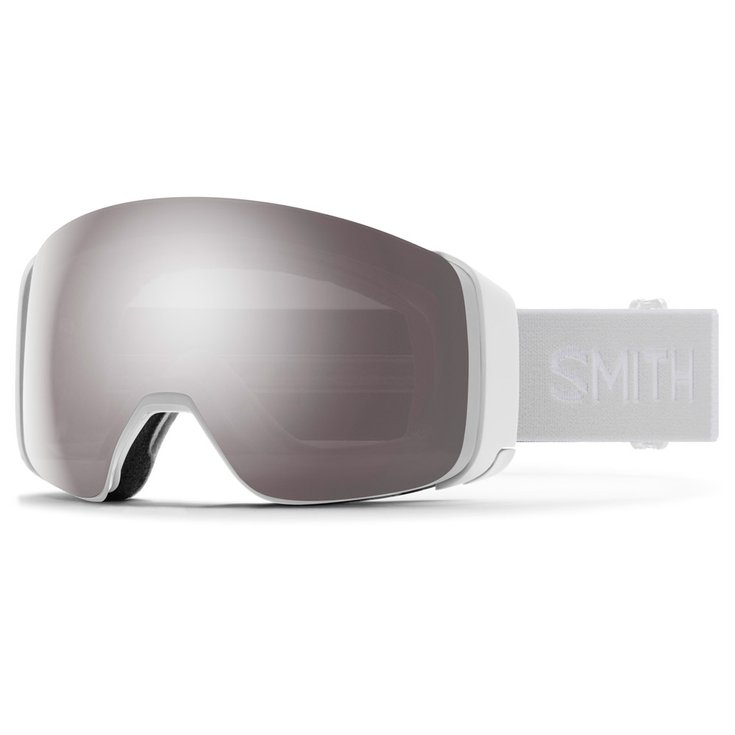 Smith Masque de Ski 4D Mag White Vapor Chromapop Sun Platinum Mirror + Chromapop Storm Blue Sensor Mirror 