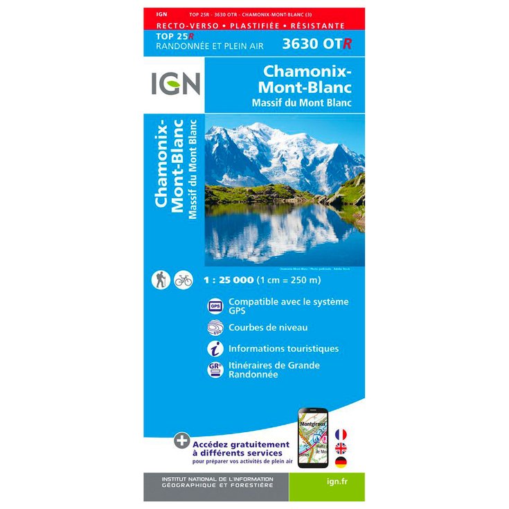 IGN 3630OTR Chamonix-Mont-Blanc, Massif du Mont Blanc - Résistante 