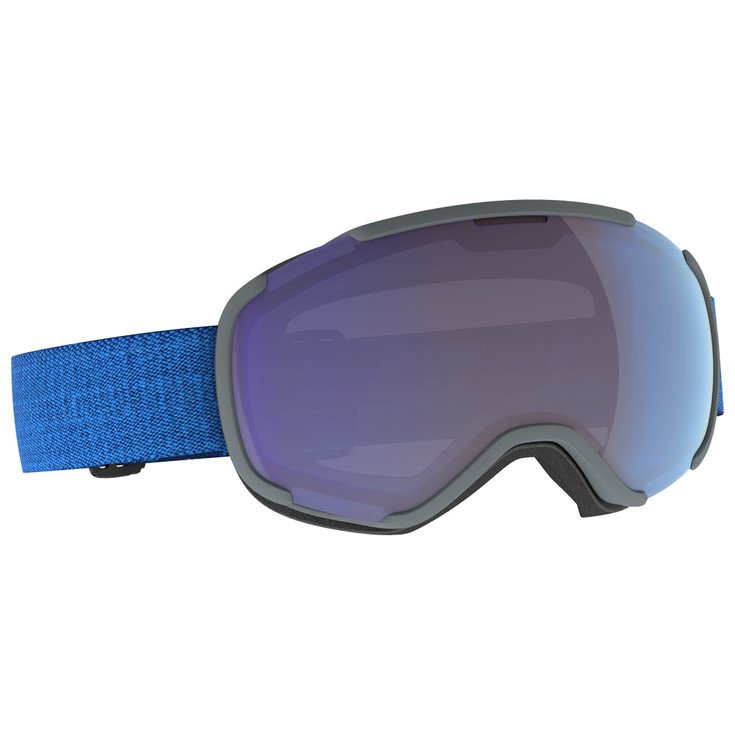 Scott Masque de Ski Faze 2 Dark Blue/skydive Blue Enhancer Blue Chrome Présentation