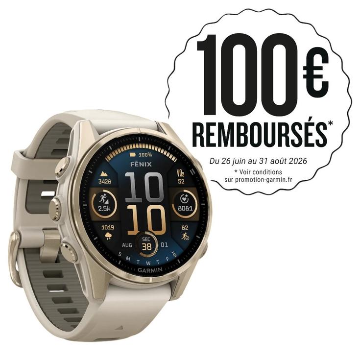 Garmin GPS watch Fenix 8 Amoled Sapphire Soft Gold Gris Cendré Grès Foncé Overview