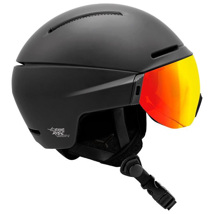 Cebe Skihelm mit Visier Rise Vision Black Vario Flash Red Photochromic Präsentation