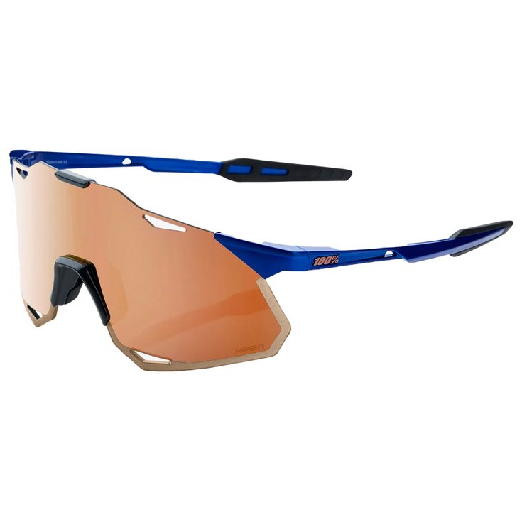 100% Sonnenbrille Hypercraft Xs Gloss Cobalt Blue Hiper Copper Mirror Lens Präsentation