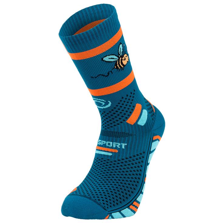 Bv Sport Chaussettes Trail Socks Ultra High Collector Des Bosses Et Des Bulles Beebeer Bleu Présentation