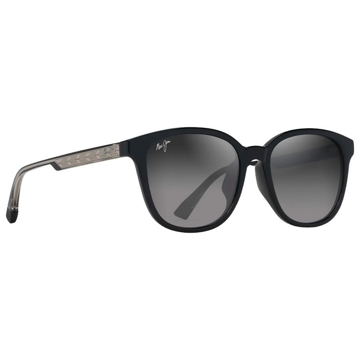 Maui Jim Sunglasses Ku ikahi Asian Fit Noir Brilant Gris Clair Transparent Neutral Grey Mineral Superthin Summer 2024 Glisshop