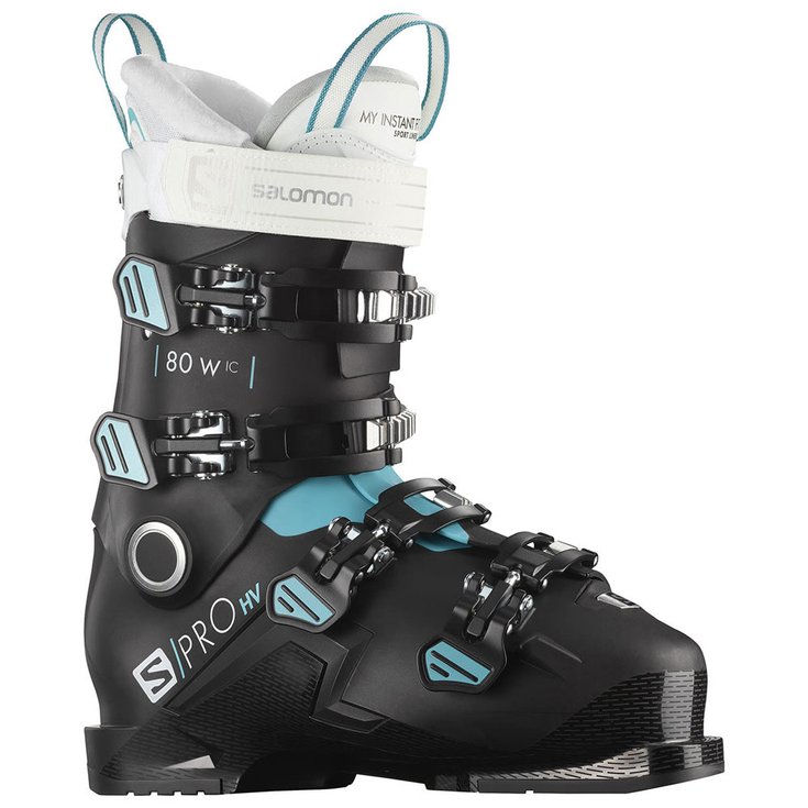 Salomon Chaussures de Ski S/pro Hv 80 W Ic Black Scuba Blue White Côté