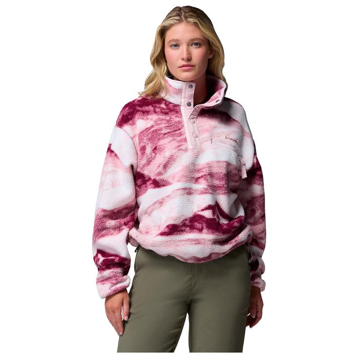 Columbia Fleece Helvetia II Printed Cropped Half Snap W Antique Mauve Summits Voorstelling