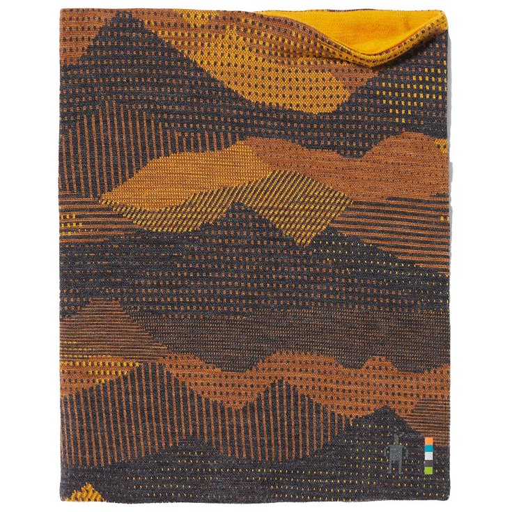 Smartwool Halswärmer Thermal Merino Reversible Neck Charcoal Mtn Scape Präsentation