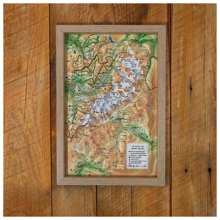 3DMAP Carte 3D Cadre petit format 29,5 cm x 19,5 Bois Presentazione